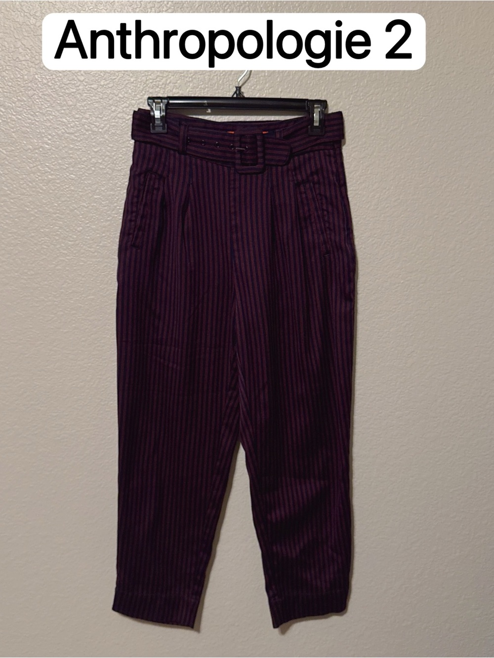 Anthropologie striped high-waisted dress pants